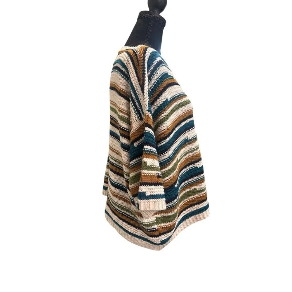 John Paul Richard Womens Open-Knit Multicolor Pullover Sweater Blouse Size M